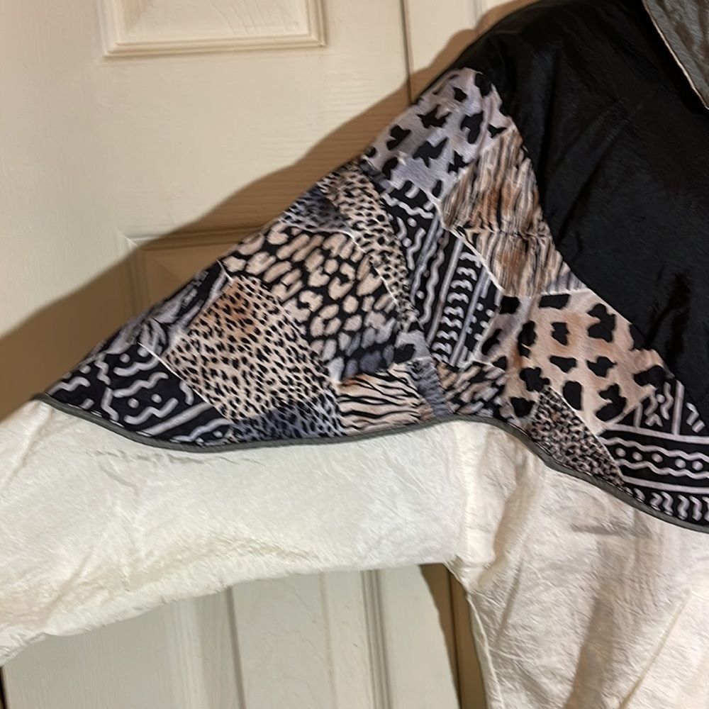 Vintage Ville Franche 1990s Colorblock Windbreaker Jacket Animal Print M - Picture 9 of 16